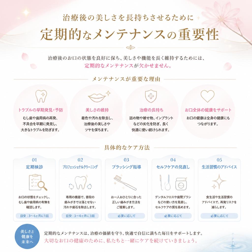 治療後のメンテナンスについて