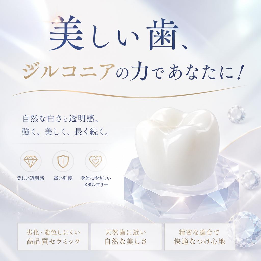 美しい歯、ジルコニアの力であなたに！