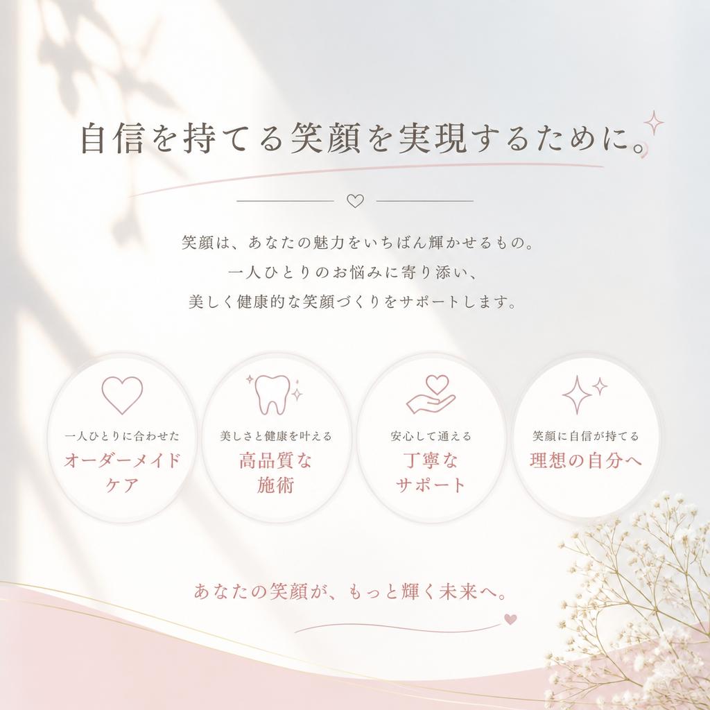 自信を持てる笑顔を実現するために。