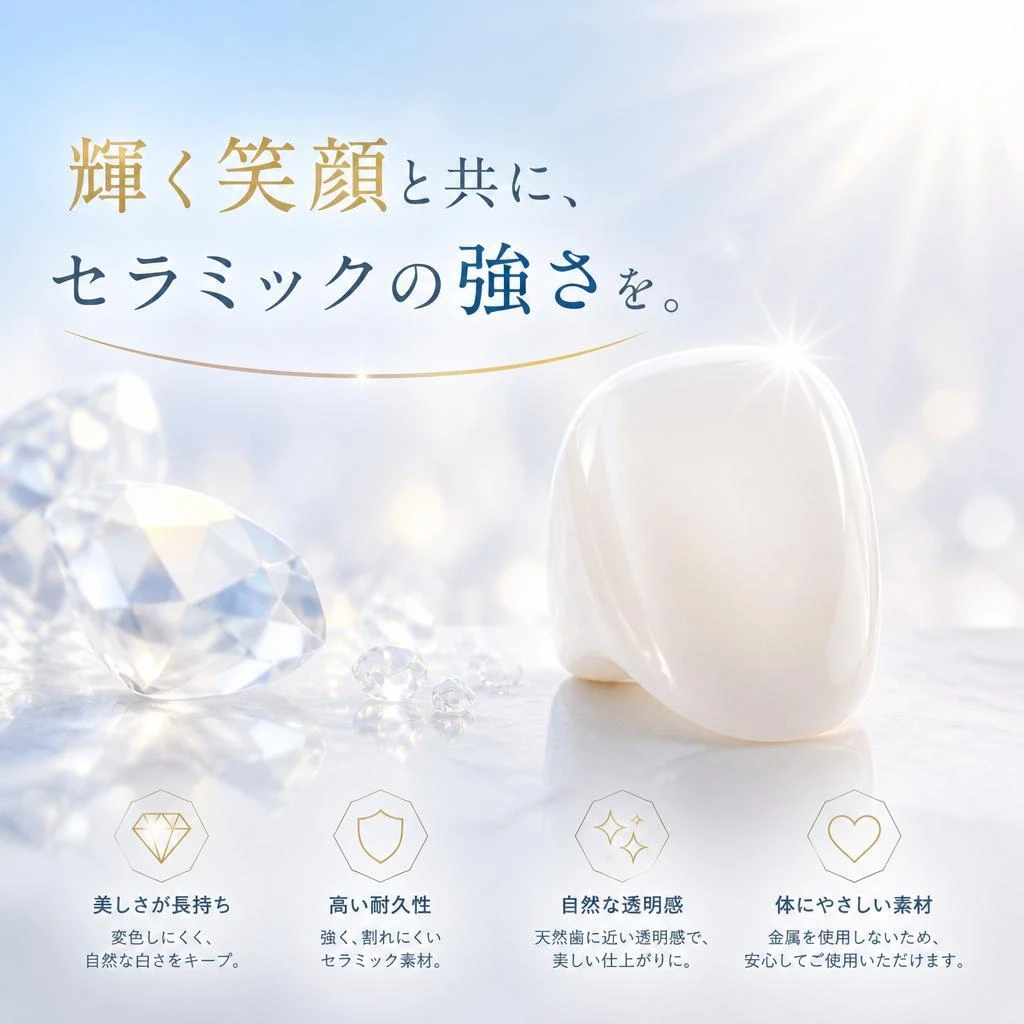 輝く笑顔と共に、セラミックの強さを。