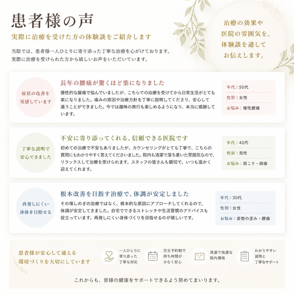 患者様の声