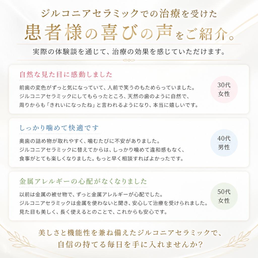 患者様の声：成功事例