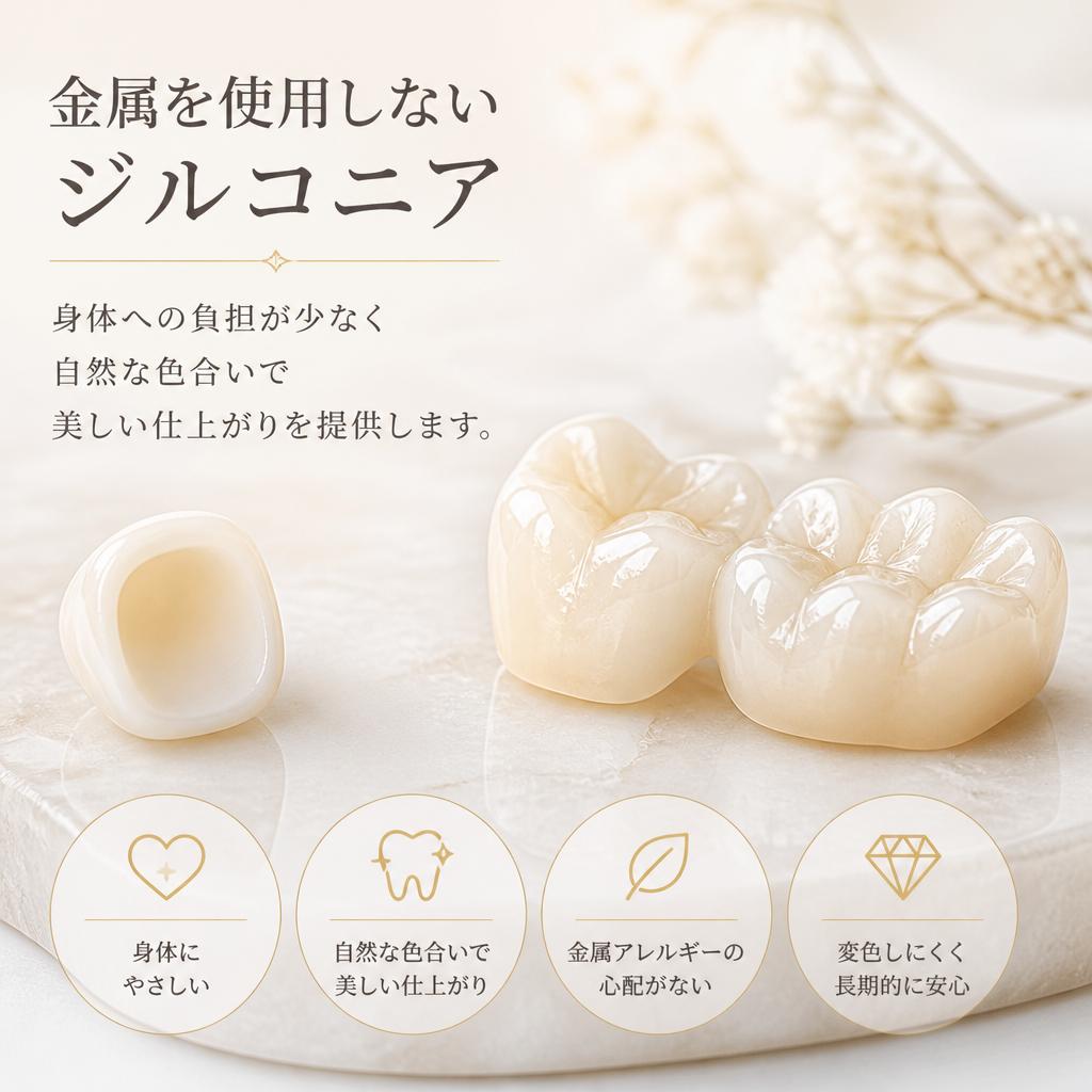 高耐久のジルコニア使用