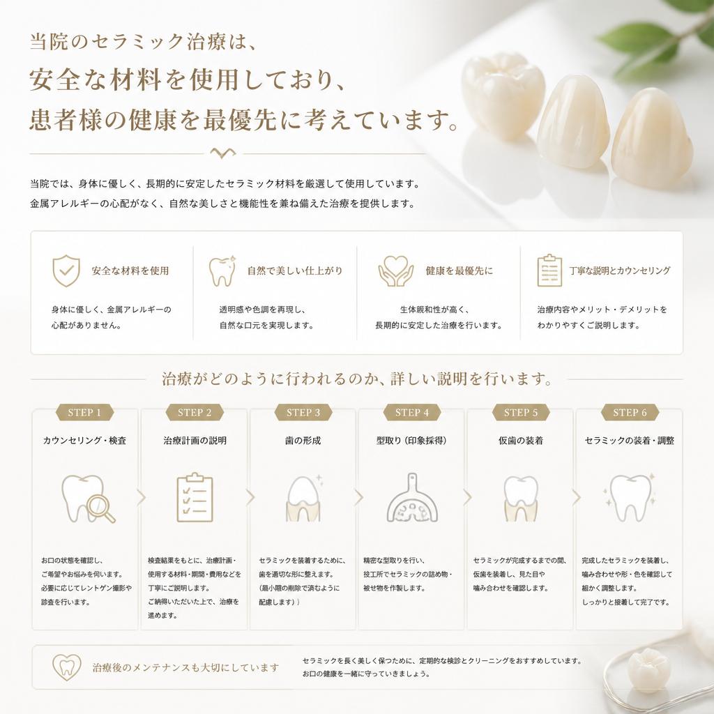 セラミック治療の安全性—安心して受けられる理由
