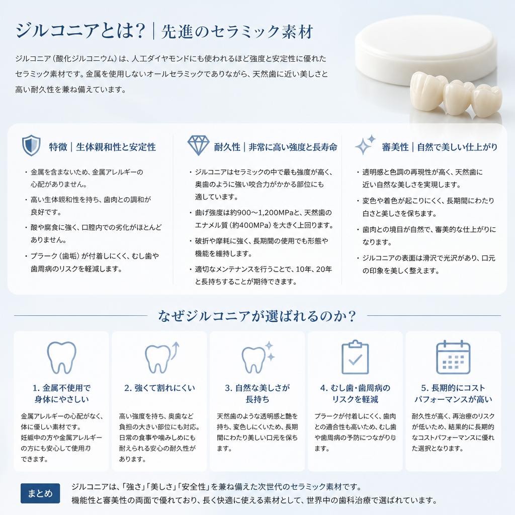 ジルコニアの特徴と利点