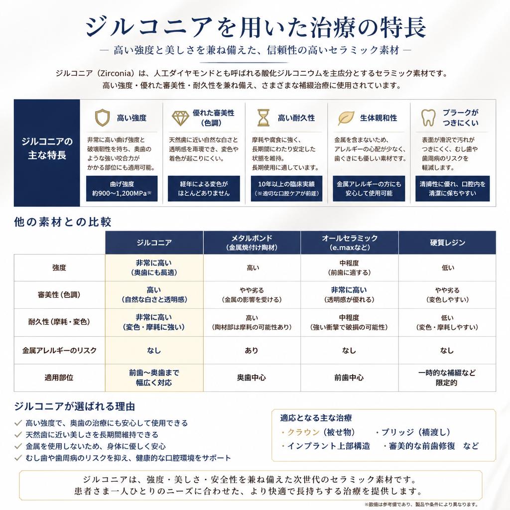ジルコニアの特徴と利点